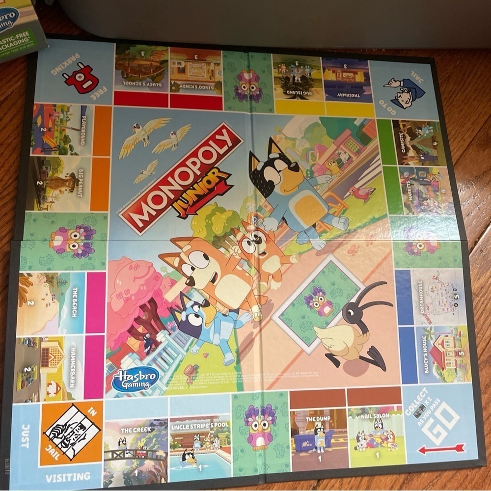 Hasbro Monopoly Junior: Bluey Edition Board Game for Kids New Open Box - Picture 3 of 11